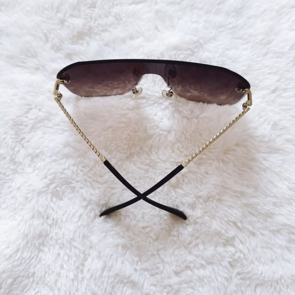 Piper Clear Brown Single-Lens Sunglasses
